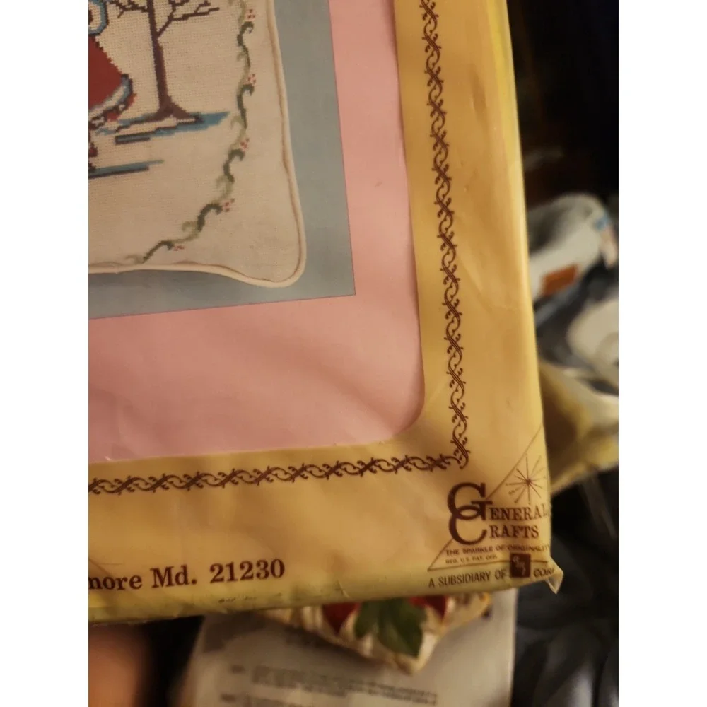 Vtg General Crafts Needlepoint Kit 11x14 #5005 Winter Girl Made In Baltimore USA